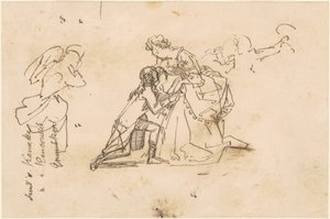 Studie for "The Return of King Friedrich II from Küstrin" av Emanuel Gottlieb Leutze