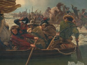 Washington krysser Delaware-elven, 25. desember 1776 av Emanuel Gottlieb Leutze