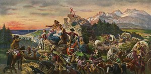 Vestover tar Empire Course sin vei - av Emanuel Gottlieb after Leutze