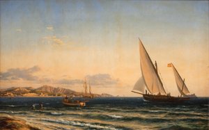 Kveld ved Middelhavet. I bakgrunnen Marseille og øya If