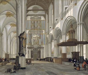 Interiør i den nye kirken, Amsterdam, 1657