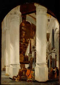 Nieuwe Kerk i Delft med graven til Willem den tause, ca. 165051 (olje på eikepanel) av Emanuel de Witte