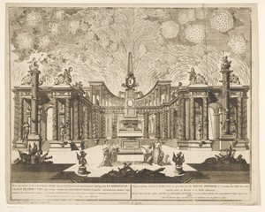 Vuurwerk in Moskou bij de viering van het einde van de Russisch-Turkse Oorlog, 1775 (Act III) Representasjon av fyrverkeri, avfyrt i nærvær av Hans keiserlige Majestet i anledning feiringen av freden som ble avsluttet mellom Russland og den osmanske porten av Emel