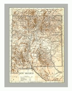 Kart over New Mexico, ca 1900-tallet. av Emery Walker
