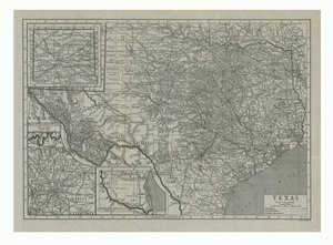 Kart over Texas, USA, ca 1910-tallet. av Emery Walker