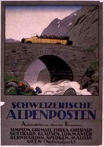 Annonse for "Swiss Alpine Motor Rides" av Emil Cardinaux