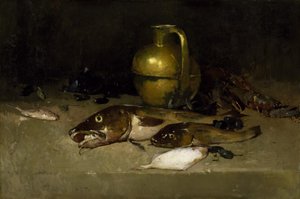 Stilleben med fisk av Emil Carlsen