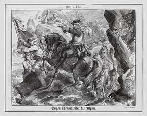 Prins Eugene av Savoy og den østerrikske hæren som krysser Alpene av Emil Eugen Sachsse