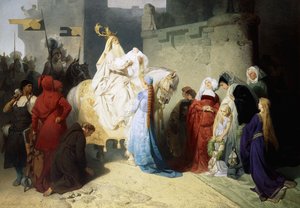 Merlin presenterer fremtidens kong Arthur, 1873 av Emil Johann Lauffer