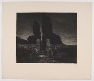 En kirkegård. Kveld av Emil Krause