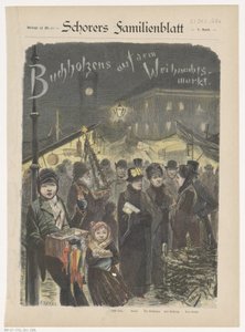 Familien Buchholz på Kerstmarkt Buchholzens på julemarkedet (tittel på objekt) av Emil Ost