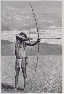 En veddah fra Ceylon som skyter med buen, fra 