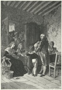 Louis XVI og hans familie fengslet i tempelet