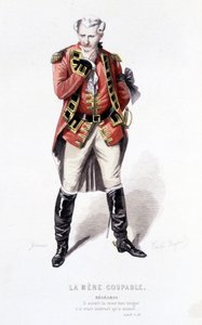 Komplett verk av Beaumarchais (1732-1799) av Edouard Fournier. tegning av Emile Bayard. Ed. Laplace, Sanchez et Cie, Paris 1876. Dette er Begearss i «The guilty mother» av Emile Antoine Bayard