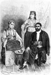 Jødiske mann og kvinner fra Tanger, 1878 av Emile Antoine Bayard