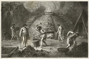 Den primitive ovnen for jernutvinning av Emile Antoine Bayard