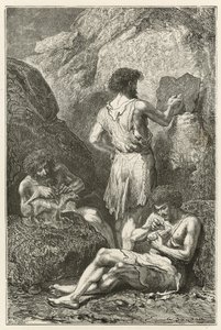 Forløperne til Raphael og Michelangelo, eller fødselen av kunsten å tegne og skulptur på reinens tid av Emile Antoine Bayard