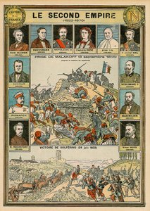 Andre imperium 1852 til 1870 - fangst av Malakoff 8. september 1855 - seier av Solferino 24. juni 1859 - Emile Ollivier, Baron Haussmann, Napoleon III, Imperator Eugenia, Pave Pius 9, Marechal Niel, Victor Emmanuel (Victor II Emanuel) o av Emile Antoine Bayard