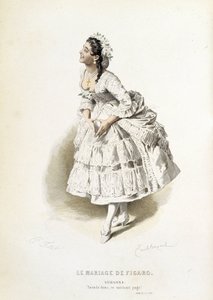 Suzanne i "" The Marriage of Figaro"" - i "" Complete Works of Beaumarchais"", tegninger av Emile Bayard, red. Laplace Sanchez & cie, Paris av Emile Antoine Bayard