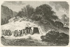 En tumulus i epoken med polert stein av Emile Antoine Bayard