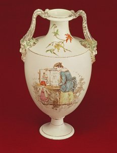 Wedgwood vase, sent på 1800-tallet av Emile Aubert Lessore