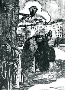 Illustrasjon til dikt av Charles Baudelaire (1821-67) (tresnitt) (s/hvitt foto) av Emile Bernard