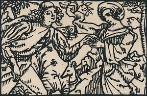 Illustrasjon for Villons Petit Testament, 1919 av Emile Bernard