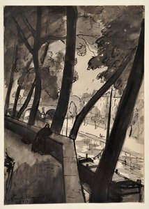 Kaiene: [Seinen ved Pont-Marie] av Emile Bernard