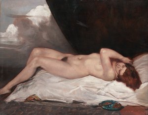 Naken med en kopp kirsebær, 1933