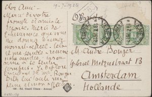 Postkort til Andries Bonger av Emile Bernard