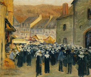 Markedet ved Pont-Aven; Markedet ved Pont-Aven, 1886 av Emile Bernard