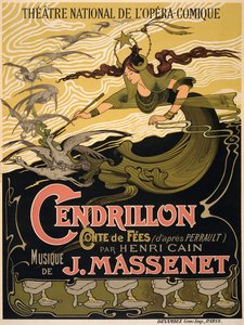 Plakat for Operaen Cendrillon av Jules Massenet av Émile Bertrand