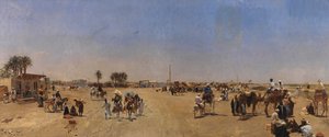 Qasr al-Nil-broen i Kairo av Emile Charles Wauters