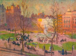 March Sunshine, Leicester Square, c1914 av Emile Claus