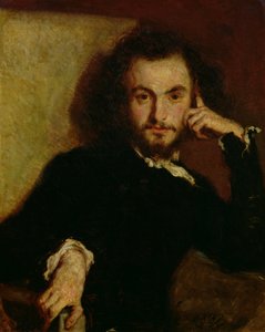 Portrett av Charles Baudelaire (1821-67) 1844 (olje på lerret) av Emile Deroy