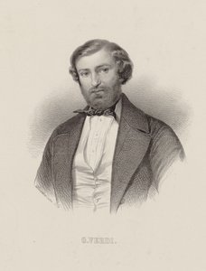 Portrett av komponisten Giuseppe Verdi 1813-1901, ca 1860.
