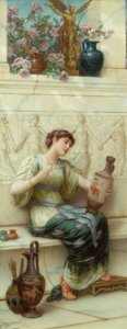 Finishing Touch (olje på panel) av Emile Eismann Semenowski