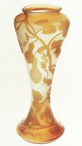 Vase fra Nancy, Frankrike, ca. 1900 (belagt, laminert og uklar glass)