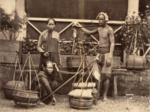 Frukthandlere, Cochinchina, 1866. av Emile Gsell