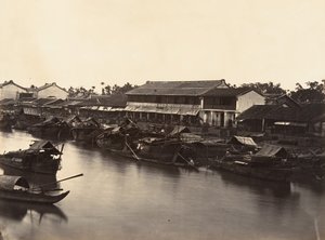 Utsikt over den kinesiske byen Cholen-ark nr. 3, Saigon, Cochin Kina, 1866. av Emile Gsell