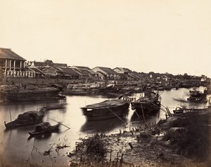 Utsikt over den kinesiske byen Cholen-ark nr. 5, Saigon, Cochinchina, 1866. av Emile Gsell