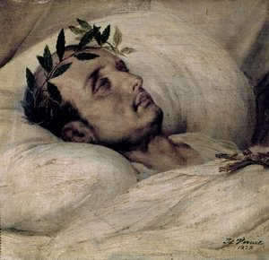 Napoleon I (1769-1821) på sitt dødsleie av Emile Jean Horace Vernet