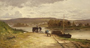 Elvelandskap, 1837 av Emile Lambinet