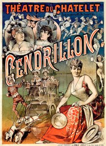 quot;Askepott eller den fantastiske tøffelenquot;, Théâtre de Chatelet, Paris av Emile Levy