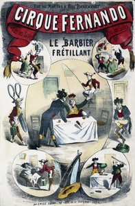 Cirque Fernando: The Writing Barber - Plakat av Lévy, sent på 1800-tallet av Emile Levy