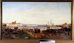 Havnen i La Ciotat Maleri av Emile Loubon