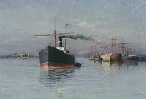 Den store dokken i Dunkirk, 1890 av Emile Maillard