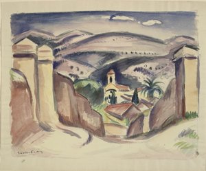 Inngangen til Cassis, også kalt kirketårnet i Cassis av Emile Othon Friesz