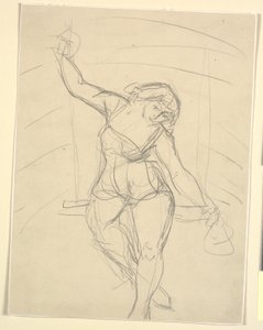 Kvinnelig kunstner sitter på trapes av Emile Othon Friesz