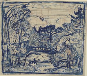 Skovinterieur med braendehugger. Côte de Grace, Honfleur. av Emile Othon Friesz